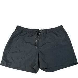The Rail Mens Black Drawstring Swim Shorts Under Liner Size 2X 100% Nylon Active